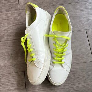 Common Projects Retro Low Fluo Sneakers White Leather Neon Size EU44/M10.5